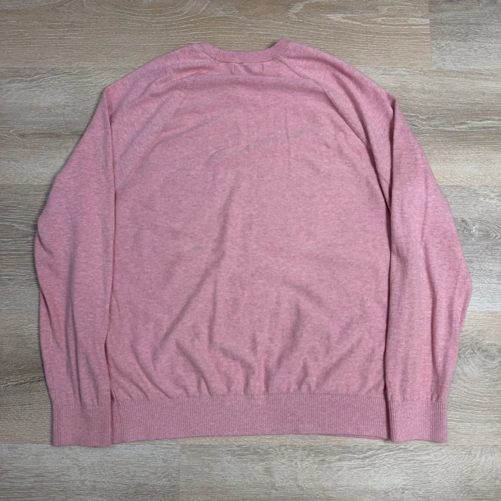 Banana Republic Organic Cotton Crewneck Sweater Mens XL Pink Heather Raglan